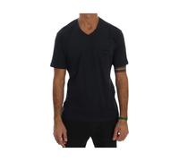 Daniele Alessandrini - T-shirt col en V en coton - Homme - Tops - Noir - Taille: S
