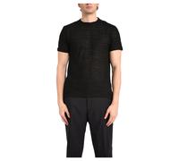 Daniele Alessandrini - T-Shirt Jacquard à Col Rond - Homme - Tops - Noir - Taille: 2XL