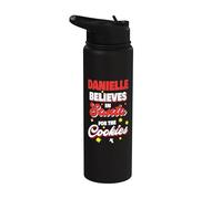 Danielle Believes In Santa Nom de Noël drôle Danielle Stainless Steel Insulated Water Bottle
