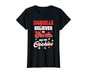 Danielle Believes in Santa Nom de Noël drôle Danielle T-Shirt Graphique avec Valeur
