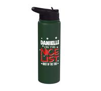 Danielle On The Nice List Nom de Noël drôle Danielle Stainless Steel Insulated Water Bottle