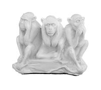 danila-souvenirs Statuette/Figurine en marbre - Trois singes sages - ne Vois, n'entends, ne dis Aucun Mal 11 cm