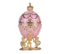 danila-souvenirs Œuf à la Fabergé/boîte à Bijoux avec des Lions et Couronne 7,5 cm, Rose
