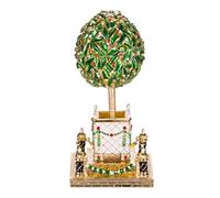 danila-souvenirs Œuf à la Fabergé/boîte à bijoux Laurier (Oranger) avec oiseau 16 cm, vert