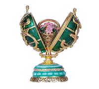 danila-souvenirs Œuf à la Fabergé Fleurs de Printemps avec Panier 8,5 cm, Vert