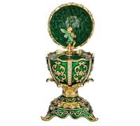 danila-souvenirs Œuf à la Fabergé musical boîte à bijoux avec figurine de fée 12,5 cm, vert