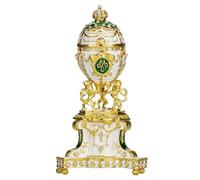 danila-souvenirs Œuf à la Fabergé Royal danois (Jubilé danois) boîte à bijoux avec des lions 13 cm, vert