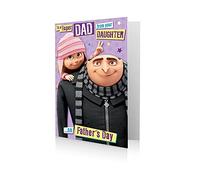 Danilo Carte de fête des pères Minions de la part de sa fille, moche et méchant Carte de fête des pères pour votre père, multicolore, 22,9 x 15,2 cm