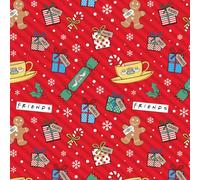 Danilo Promotions Friends Lot de 4 feuilles de papier cadeau de Noël et 4 étiquettes