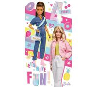 Danilo Promotions Limited Carte d'anniversaire Barbie 4 ans, carte d'anniversaire officielle Barbie 4 ans, carte d'anniversaire Barbie, multicolore, 17,8 x 15,2 cm