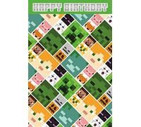 Danilo Promotions Limited Carte d'anniversaire Minecraft, carte d'anniversaire Minecraft, multicolore, 210 x 290 mm
