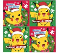 Danilo Promotions Limited Lot de 12 cartes de Noël Pokémon officielles, 2 motifs différents, PKXB2, multicolore, 135 x 135 mm