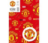 DANILO PROMOTIONS LIMITED Manchester United Lot de 2 feuilles de papier cadeau avec 2 étiquettes