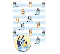 Danilo Promotions LTD Bluey BLW01 Lot de 2 feuilles de papier cadeau 2 étiquettes Bluey