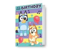 Danilo Promotions LTD Bluey Carte d'anniversaire effet 3D lenticulaire Carte fantastique pour toutes les occasions