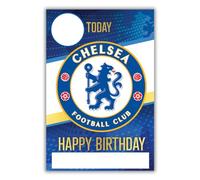 Danilo Promotions Ltd Carte d'anniversaire Chelsea Football Club avec autocollants pour personnaliser votre âge et prénom Bleu
