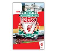 Danilo Promotions LTD Carte d'anniversaire Liverpool Football Club avec autocollants pour personnaliser votre âge et prénom Rouge