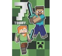 Danilo Promotions Ltd Carte d'anniversaire Minecraft 7 ans avec feuille d'autocollants