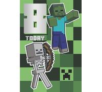 Danilo Promotions Ltd Carte d'anniversaire Minecraft 8 ans avec feuille d'autocollants