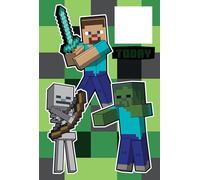 Danilo Promotions Ltd Carte d'anniversaire Minecraft avec feuille d'autocollants