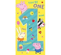 Danilo Promotions LTD Carte d'anniversaire pour 1er anniversaire, carte d'anniversaire Peppa Pig, carte d'anniversaire officielle Peppa Pig