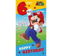 Danilo Promotions LTD Carte d'anniversaire pour 6e anniversaire, carte Super Mario pour 6e anniversaire, carte d'anniversaire pour 6e anniversaire Super Mario
