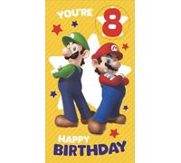 Danilo Promotions Ltd Carte d'anniversaire Super Mario avec autocollants