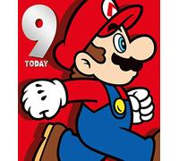 Danilo Promotions LTD Carte d'anniversaire Super Mario, carte d'anniversaire pour enfants pour 9e anniversaire, carte Super Mario pour enfants, carte d'anniversaire sous licence officielle, multicolore, 7 x 6