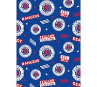 Danilo Promotions Ltd Glasgow Rangers FC Lot de 2 feuilles de papier cadeau avec 2 étiquettes Multicolore 70 x 50 cm