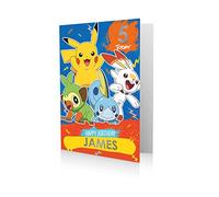 Danilo Promotions LTD Officielle Pokemon Carte d'Anniversaire, Sticker Sheet Included to Personalise Name and Age