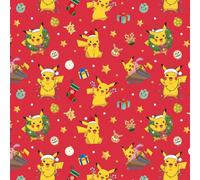 Danilo Promotions Ltd Papier cadeau de Noël Pokémon - Rouleau de 4 mètres de papier cadeau Pokémon Noël