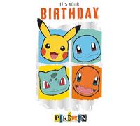 Danilo Promotions LTD Pokemon Carte d'Anniversaire - Officielle Pokémon Carte de Vœux Featuring Pikachu, Squirtle, Bulbasaur & Charmander