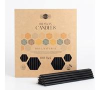 Danilovo 100 Bougies Fines en Cire d’Abeille - Bougies Orthodoxes d’Église en Cire d’Abeille avec Mèche Coton, Rituelles pour Méditation, Prière et Autel de Maison, Parfum de Miel (18,5 cm, Noir)