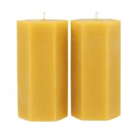 Danilovo Bougie Pilier en Cire d'Abeille Naturelle, Bougies Piliers 100% Pures, sans Danger, Luxueuses, pour une Maison Agréable, Parfum de Cire d'Abeille Naturel (2 pièces, 5x10 cm, 18 heures)