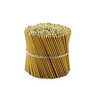 Danilovo Bougies décoratives en cire d'abeille pure - Sans goutte, sans fumée, hautes, fines bougies coniques - Bougies décoratives pour prière d'église, décoration ou bougies d'anniversaire - Bougies parfumées au miel - 16,5 x 0,6 cm (jaune, 500 pièces)
