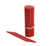 Danilovo Bougies en cire d'abeille pure - Ne coule pas, sans fumée, bougies hautes et fines - Bougies décoratives pour prière d'église, décoration ou anniversaire - Bougies parfumées au miel (rouge)