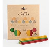 Danilovo Bougies Fines Cire d'Abeille Orthodoxes, 18,5 cm, Multicolore | 100 Bougies, Bougies Orthodoxes d'Église, Mèche Coton, Rituelles pour Méditation, Prière et Autel de Maison, Parfum de Miel