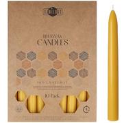 Danilovo Lot de 10 Bougies en Cire d'Abeille Naturelle - Bougies en Pure Cire d'Abeille - Coniques, Durables et à Combustion Longue pour tout Bougeoir - Parfum Miel, Jaune
