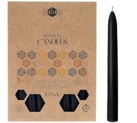 Danilovo Lot de 10 Bougies en Cire d'Abeille Naturelle - Bougies en Pure Cire d'Abeille - Coniques, Durables et à Combustion Longue pour tout Bougeoir - Parfum Miel, Noir