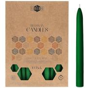 Danilovo Lot de 10 Bougies en Cire d'Abeille Naturelle - Bougies en Pure Cire d'Abeille - Coniques, Durables et à Combustion Longue pour tout Bougeoir - Parfum Miel, Vert