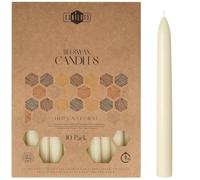 Danilovo Lot de 10 Bougies en Cire d'Abeille Naturelle - Bougies en Pure Cire d'Abeille - Coniques, Durables et à Combustion Longue pour tout Bougeoir - Parfum Miel, Blanc