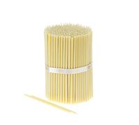 Danilovo Lot de 100 bougies blanches en cire d'abeille - Bougies orthopédiques pour prière, rituels, décoration de table de mariage - Non toxique - Produit durable, N80, hauteur : 18,5 cm, Ø 6,1 mm