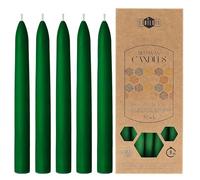 Danilovo Lot de 5 Bougies en Cire d'Abeille Naturelle - Bougies en Pure Cire d'Abeille - Coniques, Durables et à Combustion Longue pour tout Bougeoir - Parfum Miel, Vert