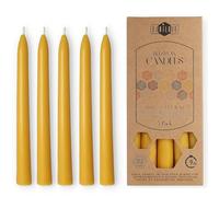 Danilovo Lot de 5 Bougies en Cire d'Abeille Naturelle - Coniques, Durables et à Combustion Longue - Parfum Miel