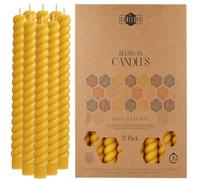Danilovo Lot de 8 Bougies en Cire d'Abeille Naturelle - Coniques, Durables et à Combustion Longue pour Tout Bougeoir - Parfum Miel