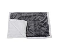 Danish Design Essentials Couverture en Fourrure pour Chien Gris Anthracite 75 x 100 cm - Couverture réversible Douce et Lavable en Machine pour Chiens