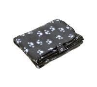 Danish Design Essentials Couverture Polaire pour Chien Gris Anthracite 75 x 100 cm - Motif Empreintes de Pattes - Couverture Douce et Lavable en Machine pour Chiens