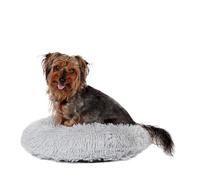 Danish Design Essentials Panier Moelleux en Forme de Donut pour Chien - Lit Douillet et Moelleux pour Animal de Compagnie - Lavable en Machine - Argenté - Taille M - 50 cm