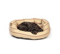 Danish Design Heritage Lit matelassé pour Chien/Chiot Motif à Chevrons Beige et Bordeaux 45,7 cm