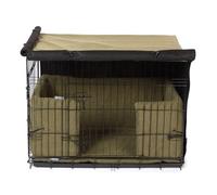 Danish Design Housse de Cage pour Chien - Doublure occultante - Portes enroulables - Olive - Taille L